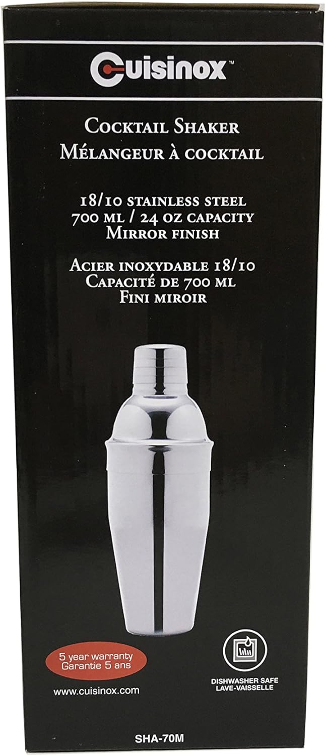 Cuisinox Stainless Steel Cocktail Shaker in Mirror Finish – 700ml by Kitchen Niche