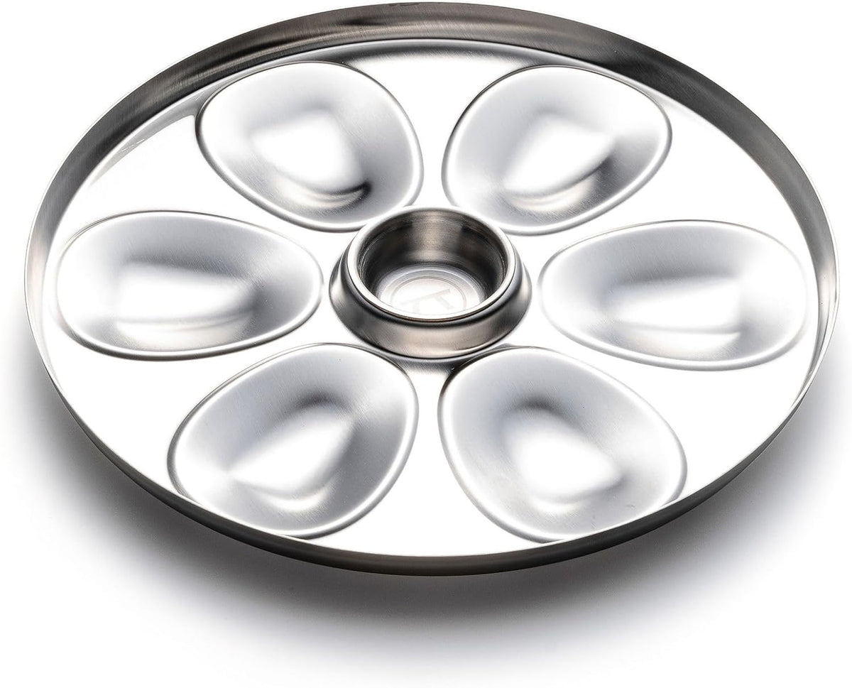 Outset Stainless Steel Oyster Tray with Condiment Cup