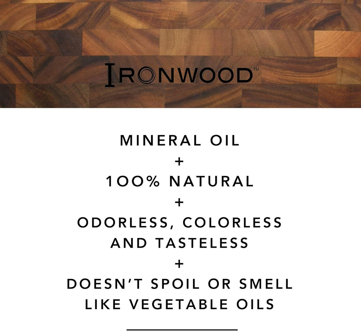 Ironwood Gourmet Butcher Block Oil 16 oz Food Safe Wood Conditioner
