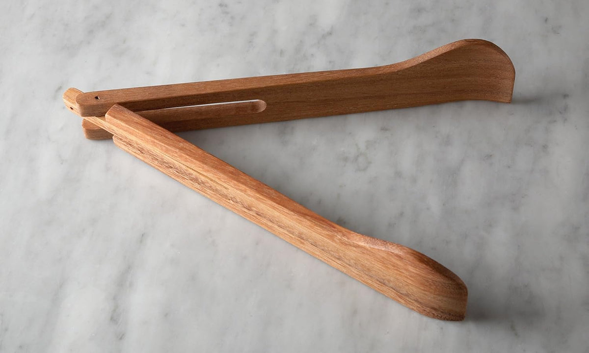 Ironwood Acacia Wood Spring Salad Serving Tongs