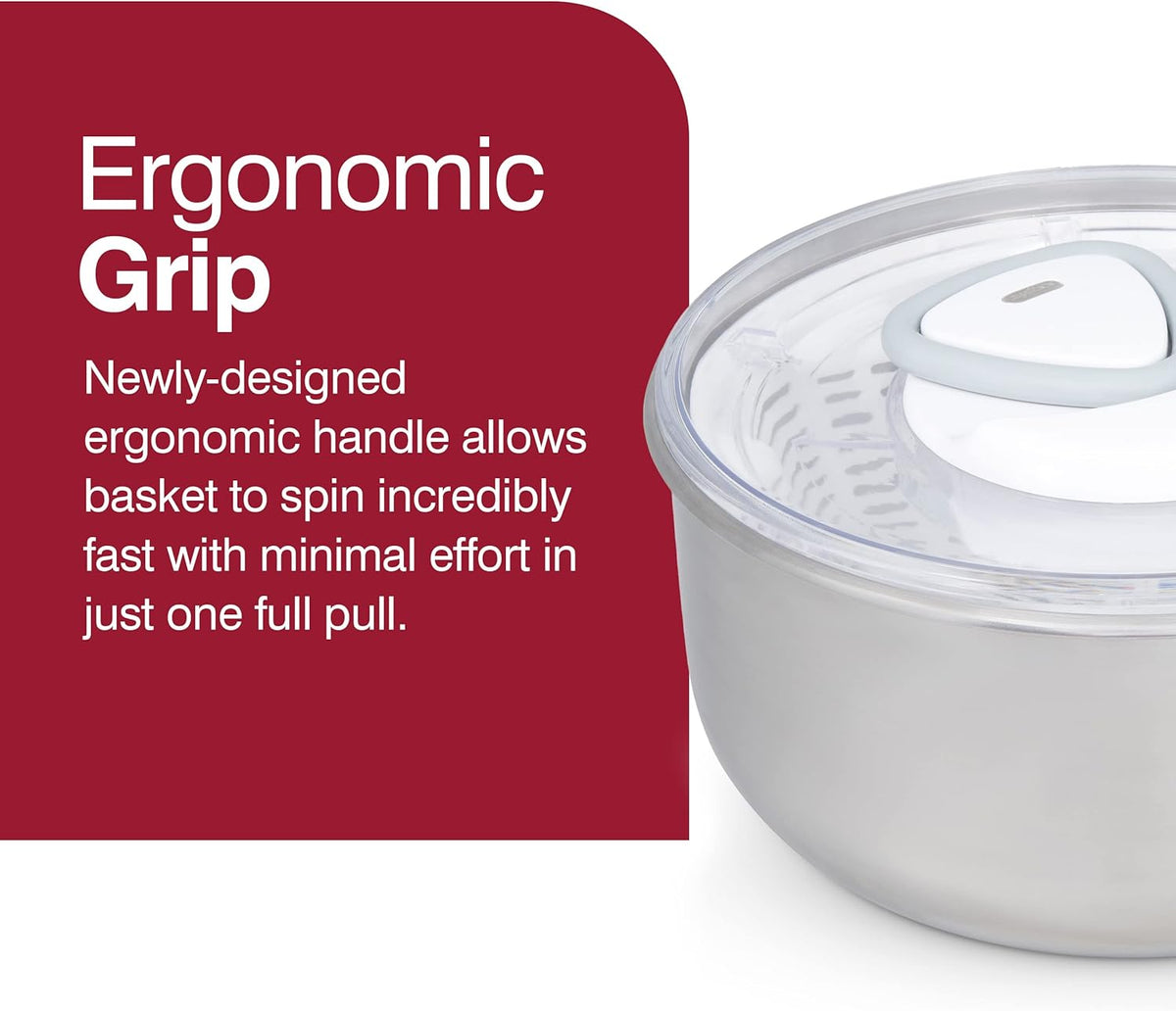 Zyliss Easy Spin 2 Salad Spinner – Stainless Steel Bowl by Kitchen Niche