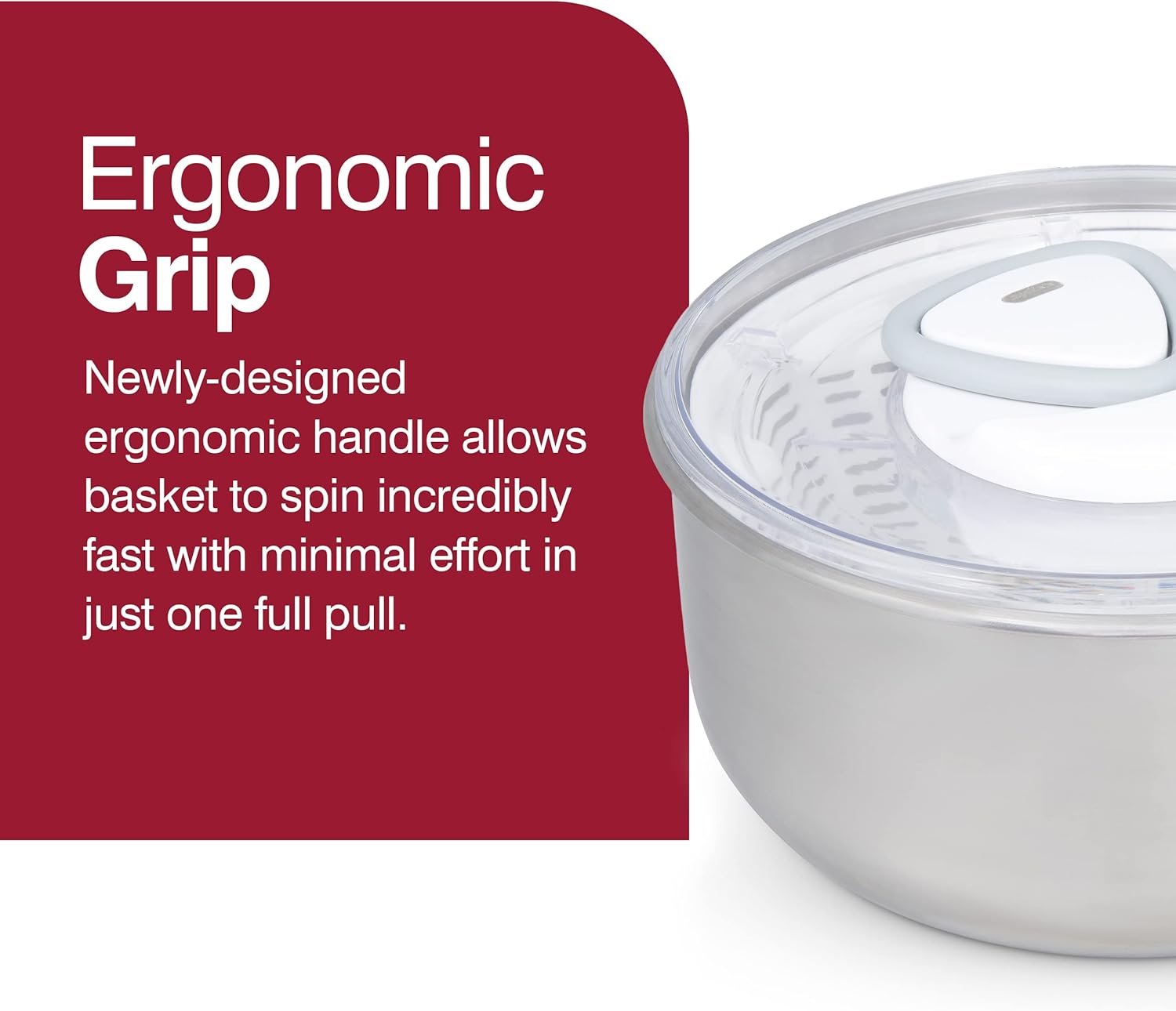 Zyliss Easy Spin 2 Salad Spinner – Stainless Steel Bowl by Kitchen Niche