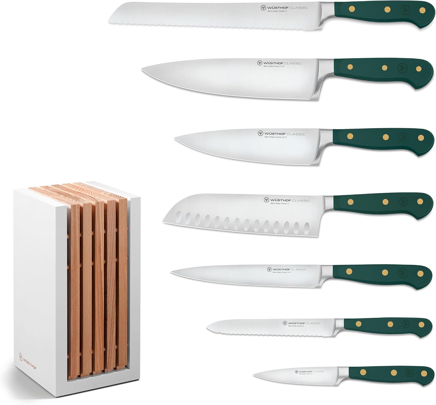 Wüsthof Classic Fresh Rosemary Designer White Knife Block Set – 8 pcs