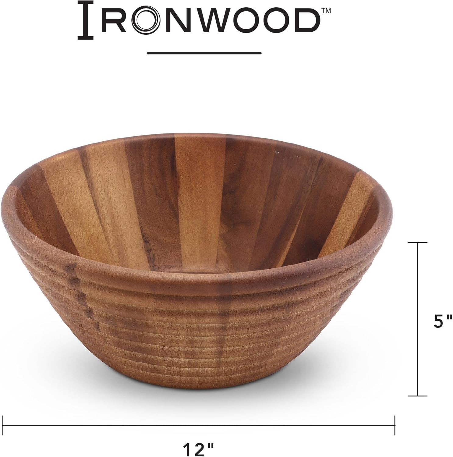 Ironwood Beehive Acacia Wood Salad and Fruit Serving Bowl 12 Inch