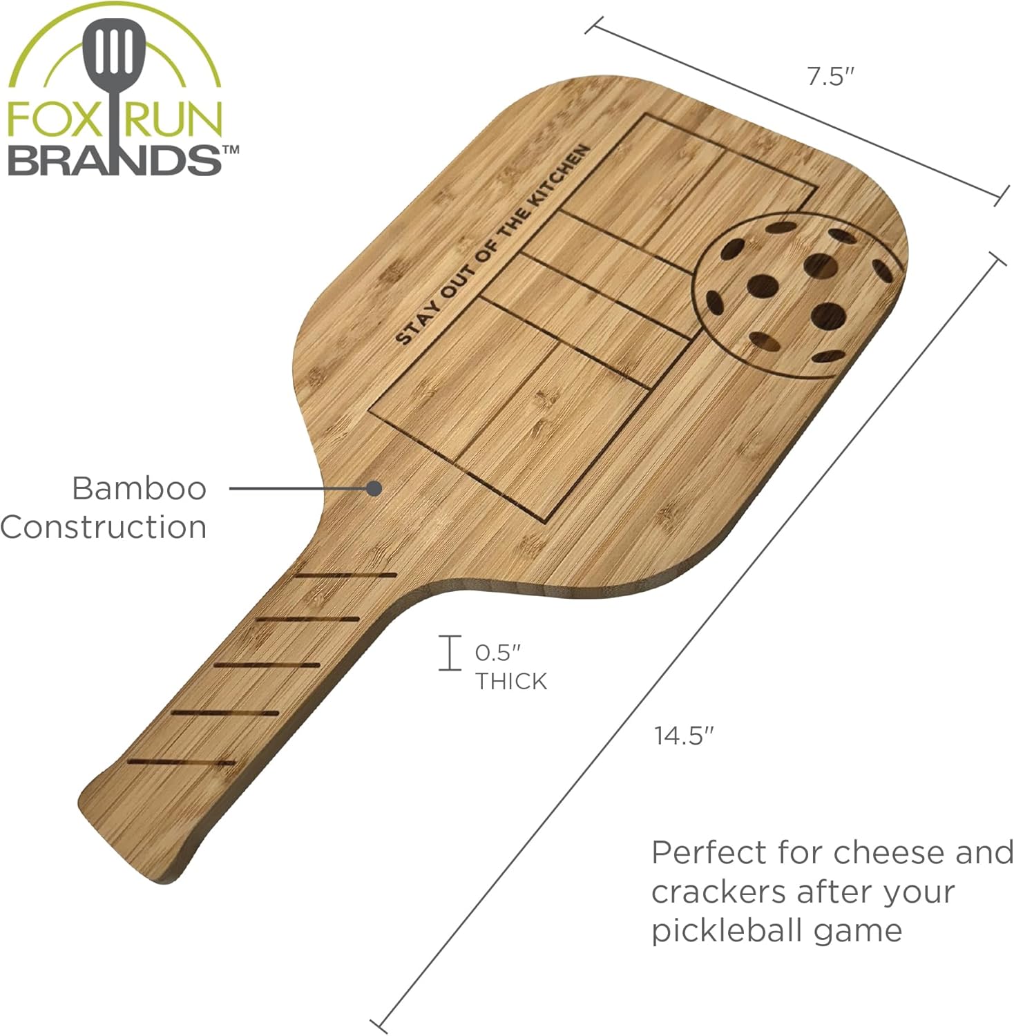 Fox Run Pickleball Cheese Paddle – Set of 2