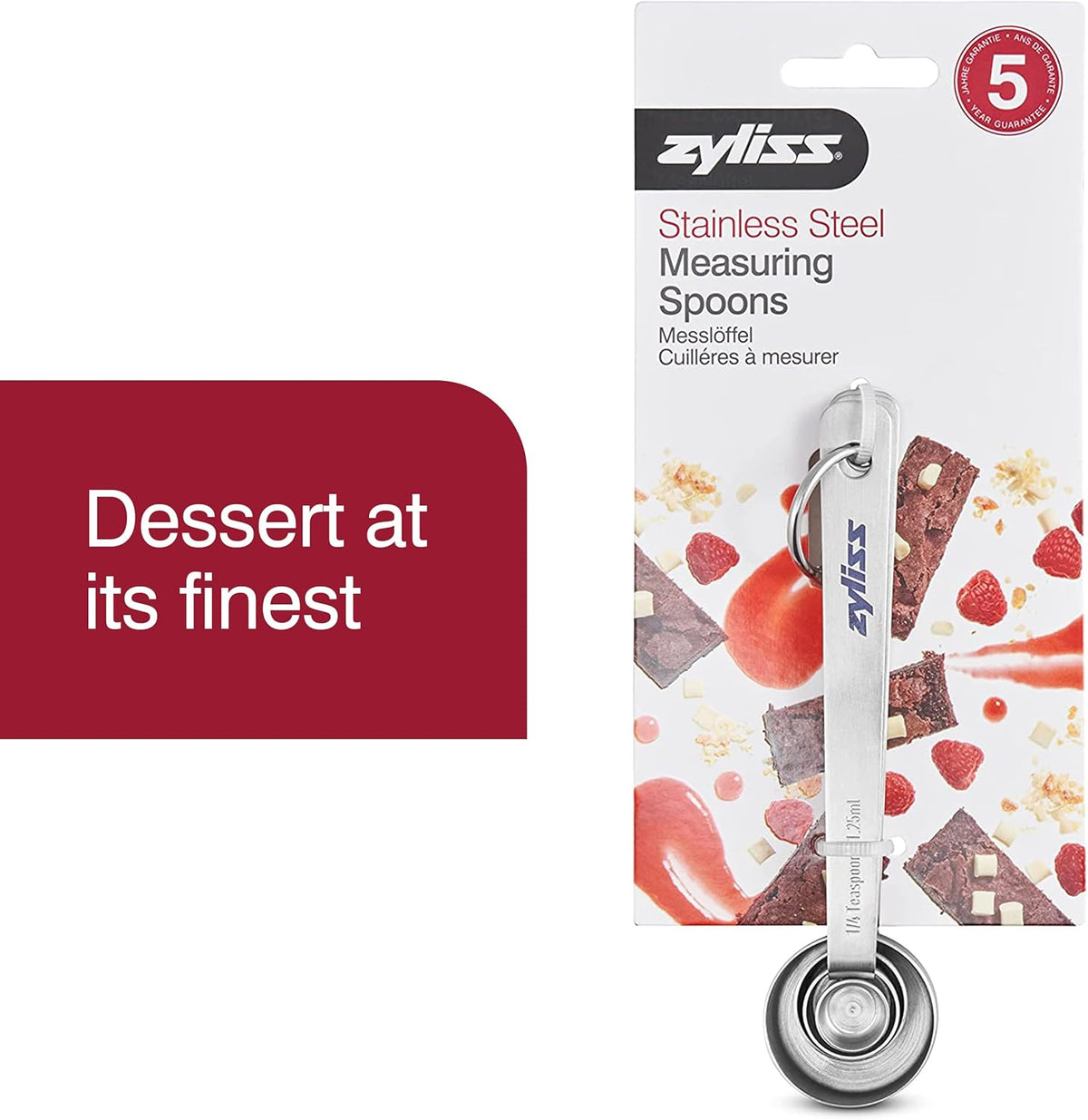 Zyliss Measuring Spoons – 4pc Stainless Steel Set by Kitchen Niche