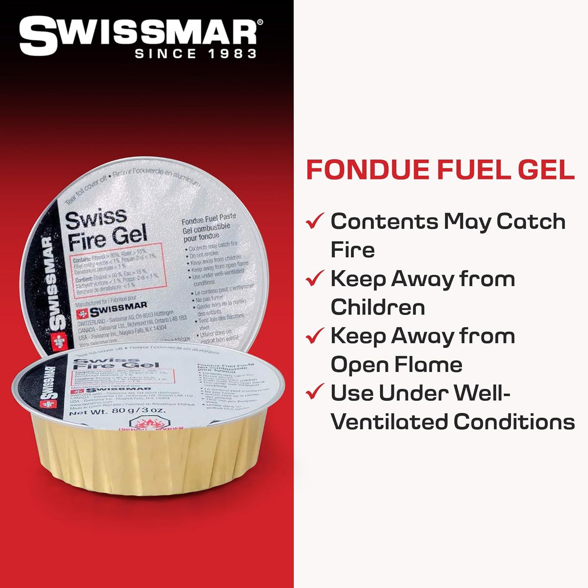 Swissmar Swiss Fire Gel Cans – 80 g / 3 oz – 3 Pack by Kitchen Niche