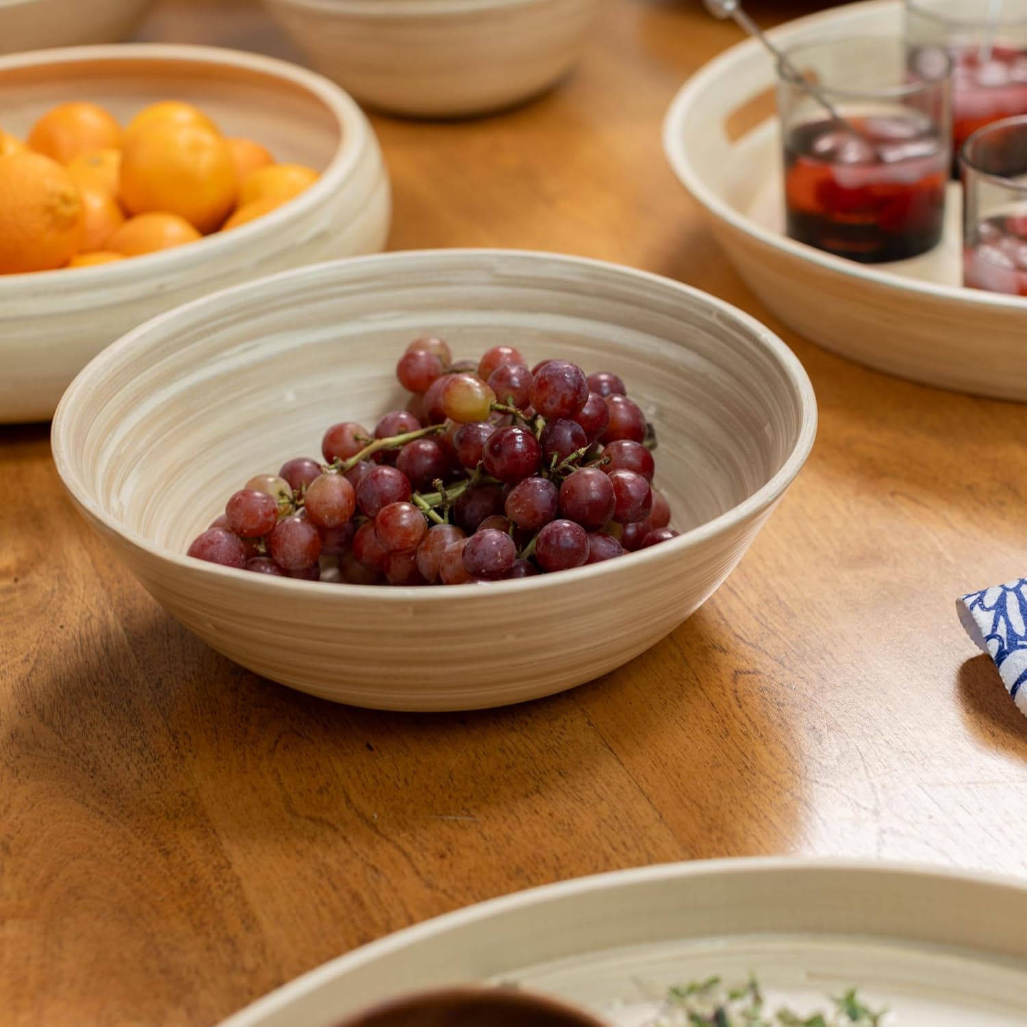 Joyce Chen Lexa Bamboo Bowl Set – Natural – 8, 10 & 12 Inch – Set of 3
