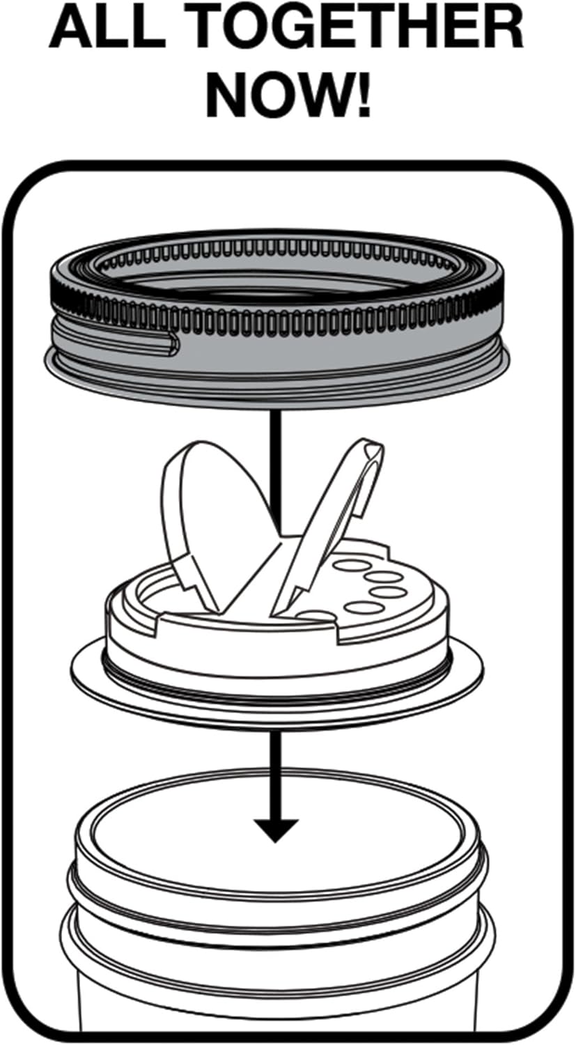 Jarware Spice Lids Set of 2 - Black and White
