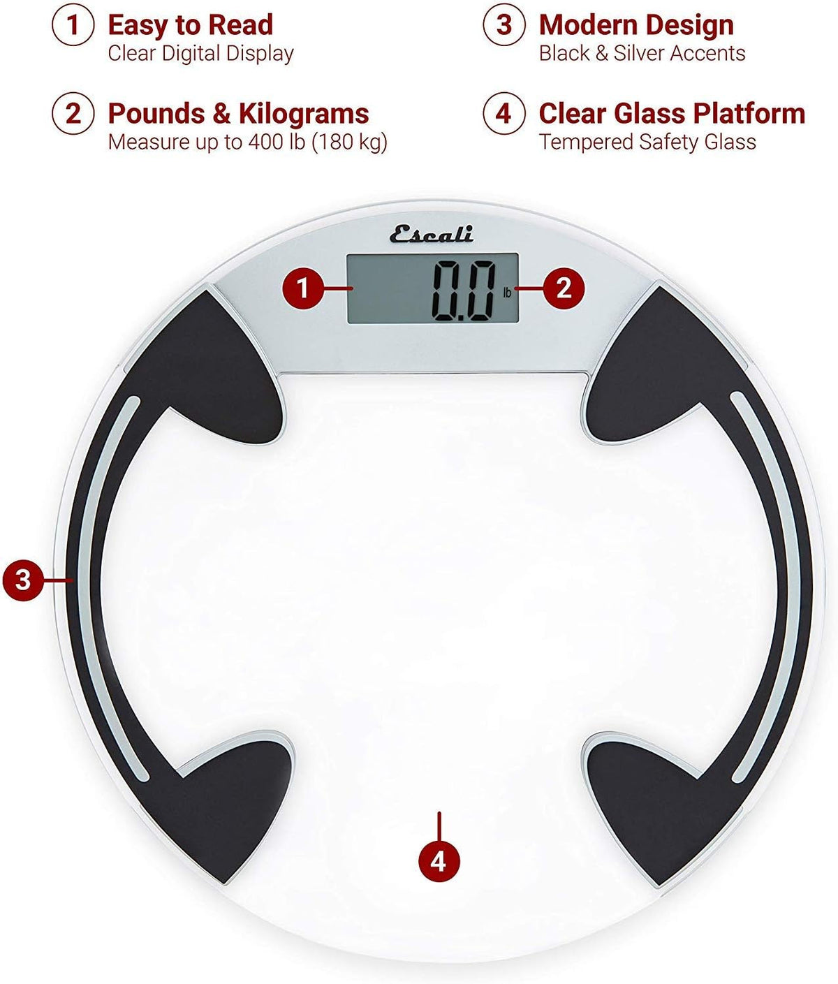 Escali Round Glass Bathroom Scale