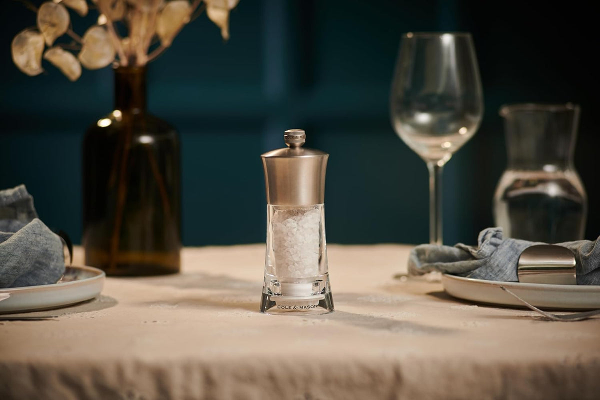 Cole & Mason Bromley Salt Mill – Acrylic & Stainless Steel – 6" / 15 cm