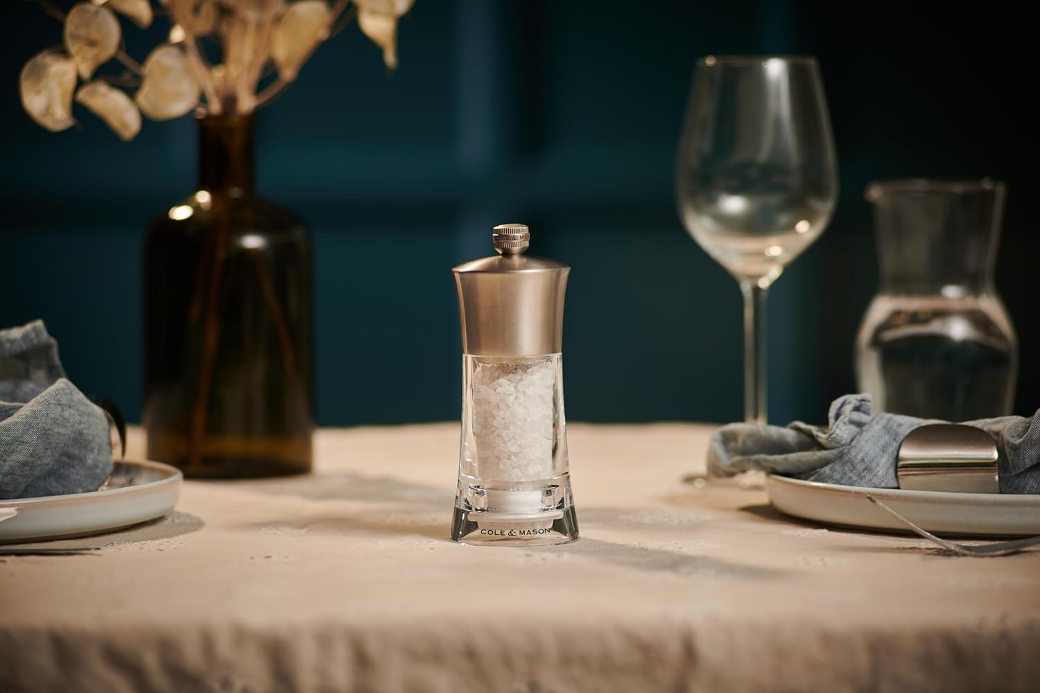 Cole & Mason Bromley Salt Mill – Acrylic & Stainless Steel – 6" / 15 cm