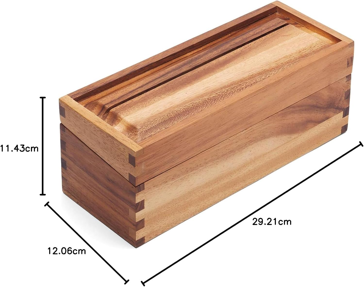 Ironwood Acacia Wood Recipe Box for 3 x 5 Cards