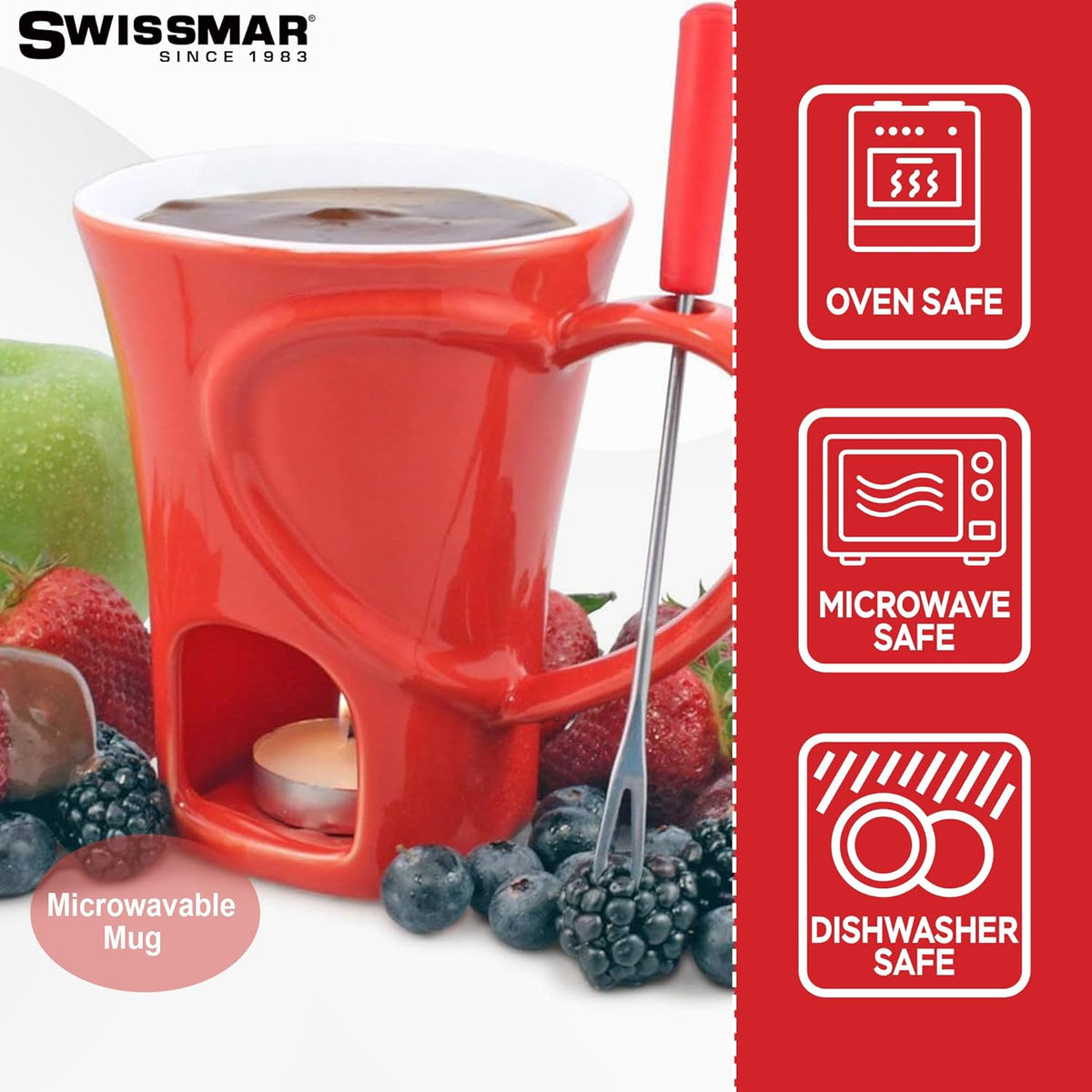 Swissmar Sweetheart Chocolate Fondue Mug Set by Kitchen Niche