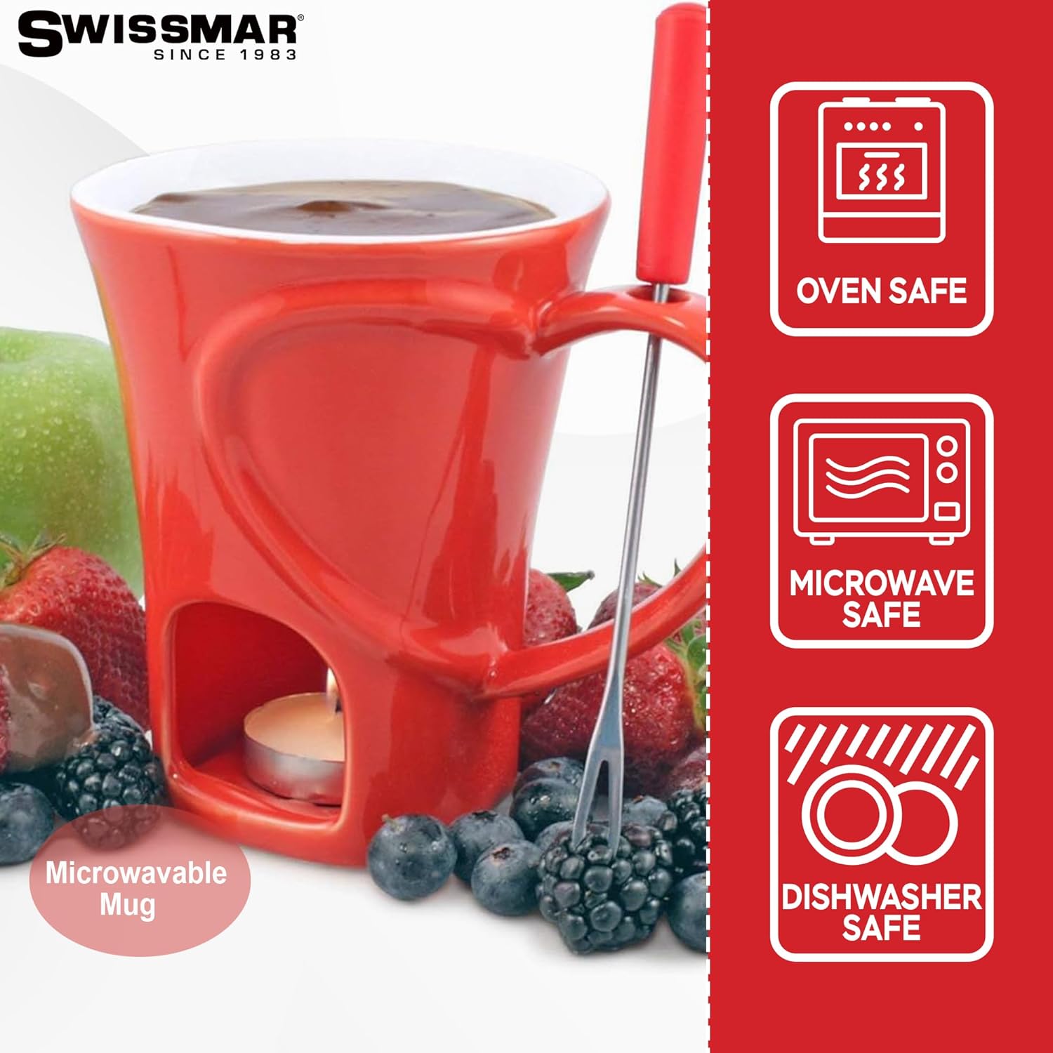 Swissmar Sweetheart Chocolate Fondue Mug Set by Kitchen Niche