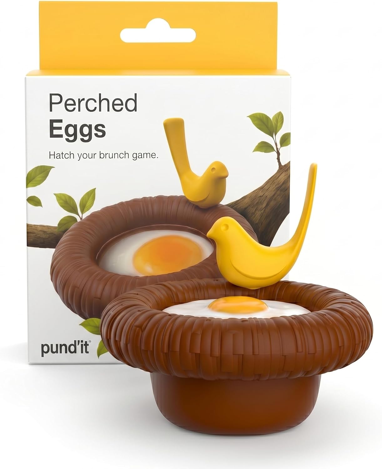 Pundit Perched Eggs Silicone Egg Poachers, Set of 2