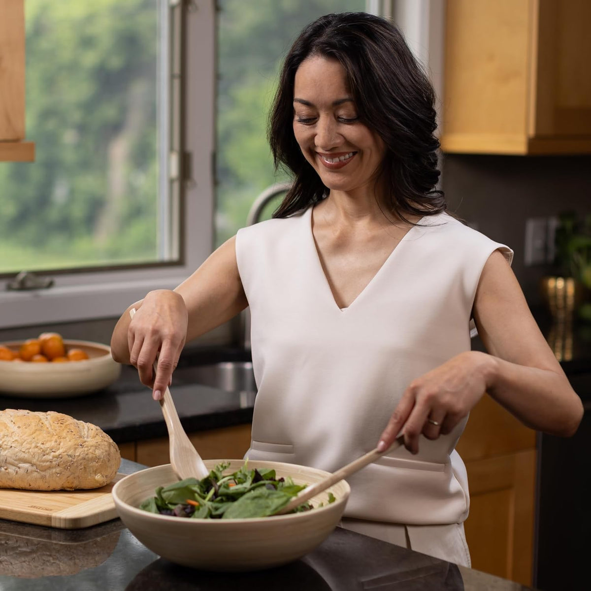 Joyce Chen Lexa Bamboo Salad Bowl – Natural – 12 Inch – Set of 2