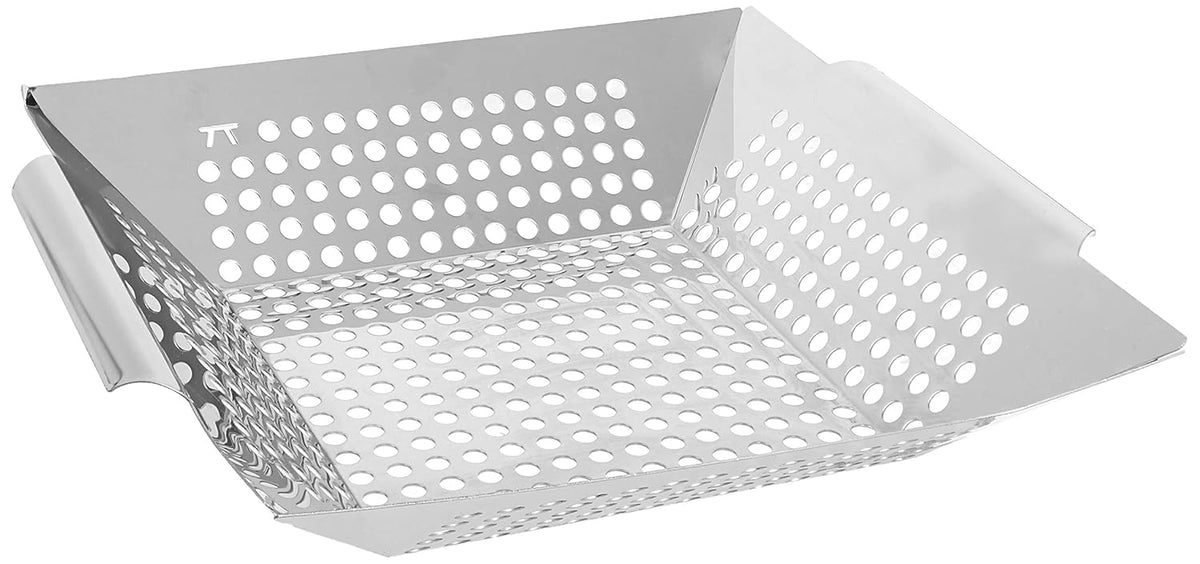 Outset Stainless Steel Square Grill Wok – 12&quot;