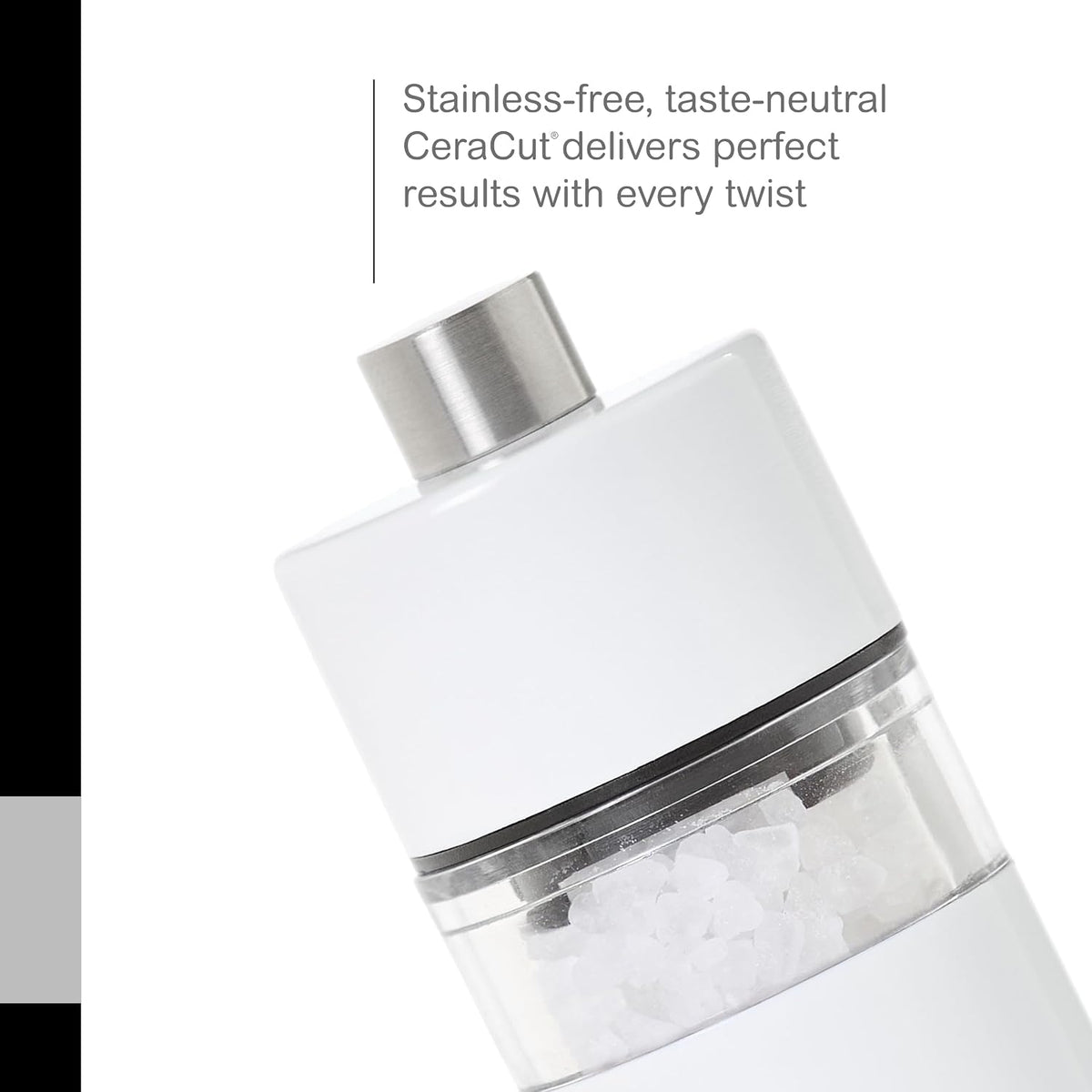 AdHoc Classic MiniMill Pepper / Salt Mill – White – 2.4" / 6.2 cm