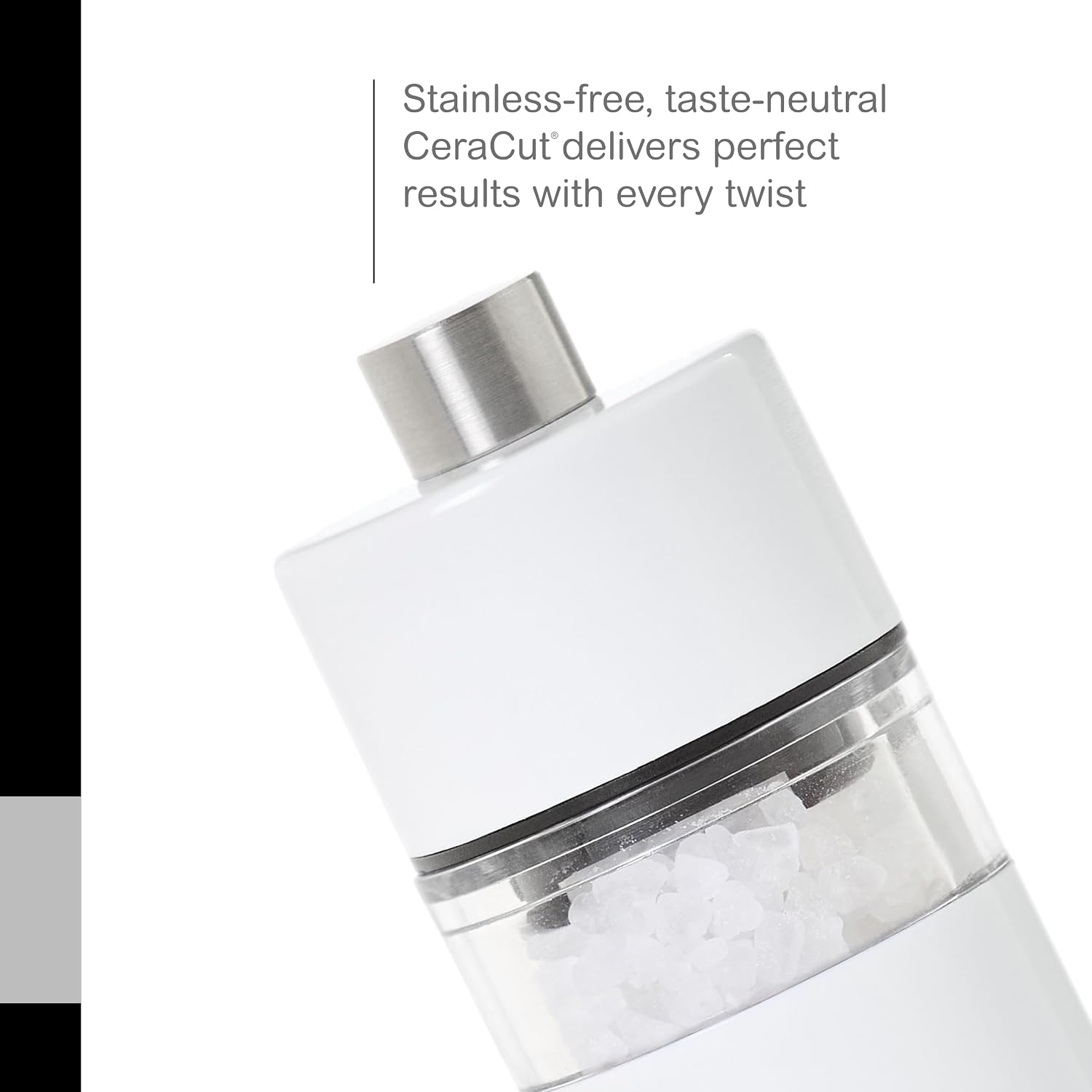 AdHoc Classic MiniMill Pepper / Salt Mill – White – 2.4" / 6.2 cm