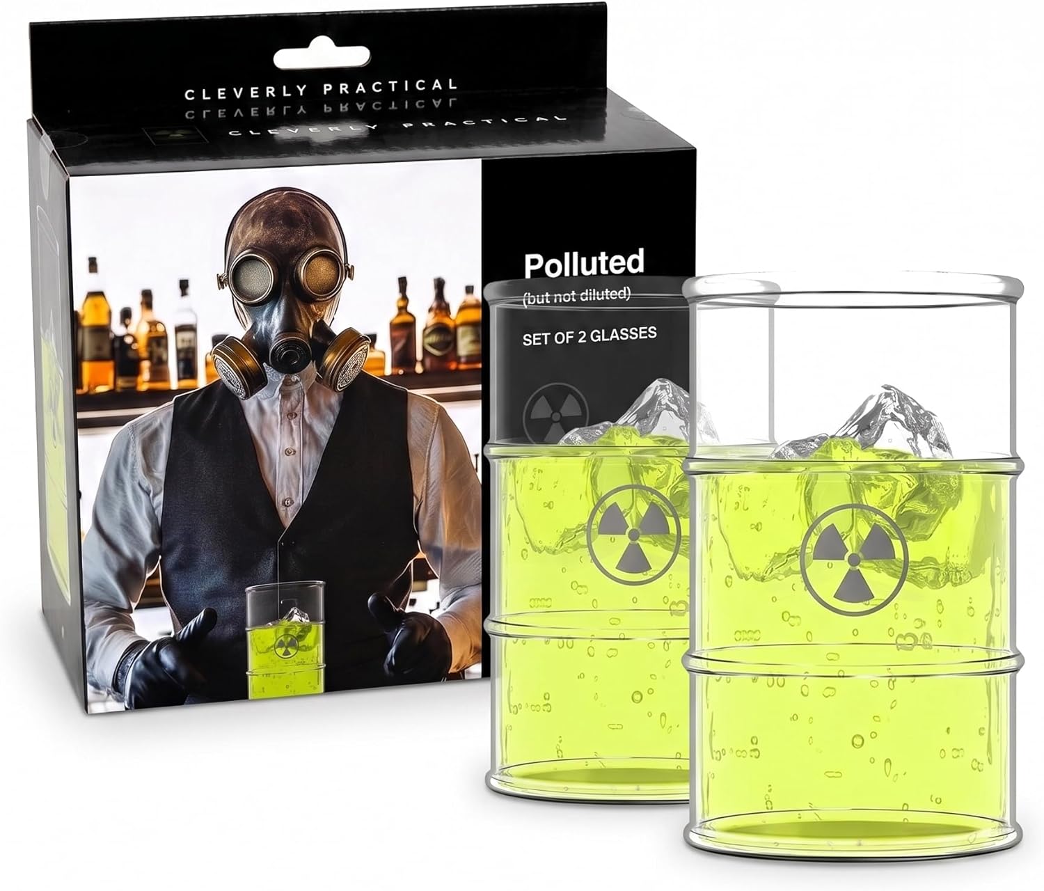 Pundit Polluted Shatter-Resistant Halloween Drink Glasses, Set of 2