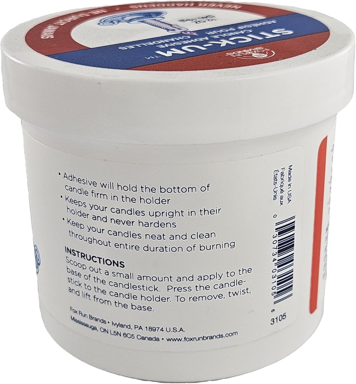 Fox Run Stick-Um Candle Adhesive, 12 Ounces