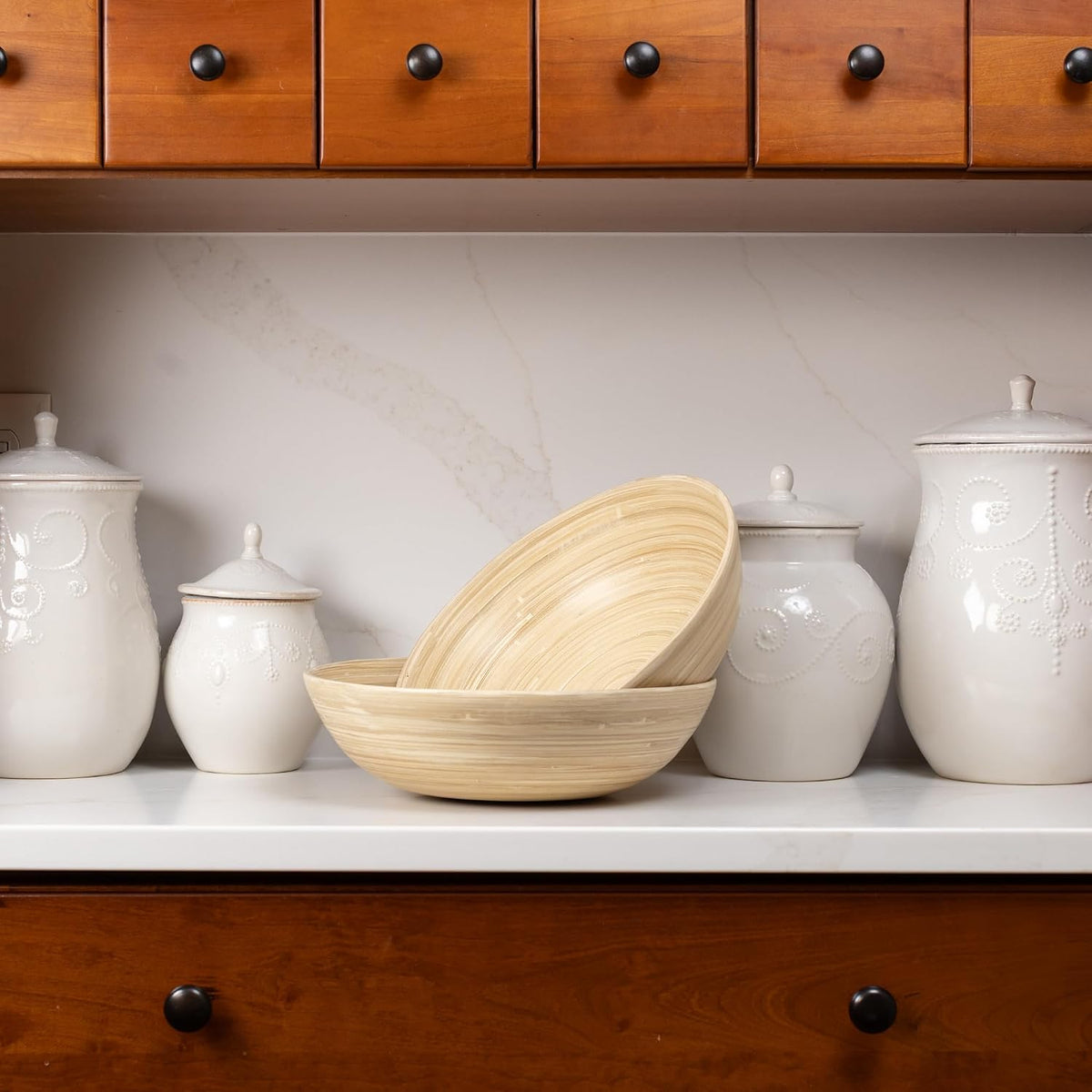 Joyce Chen Lexa Bamboo Salad Bowl – Natural – 12 Inch – Set of 2