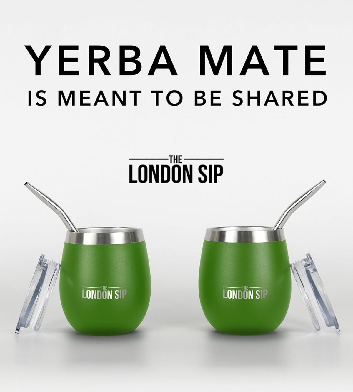 London Sip Yerba Mate Cup 2-Pack Set – Green – 8 oz