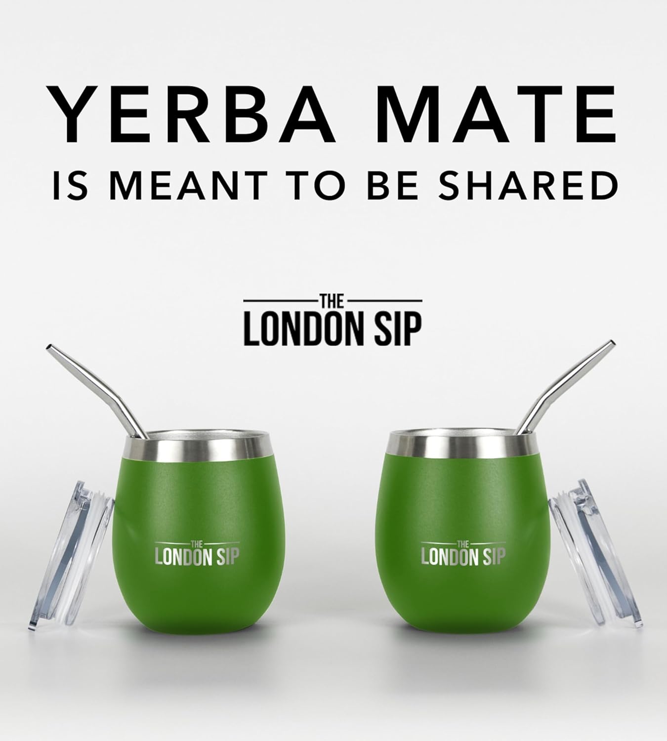 London Sip Yerba Mate Cup 2-Pack Set – Green – 8 oz