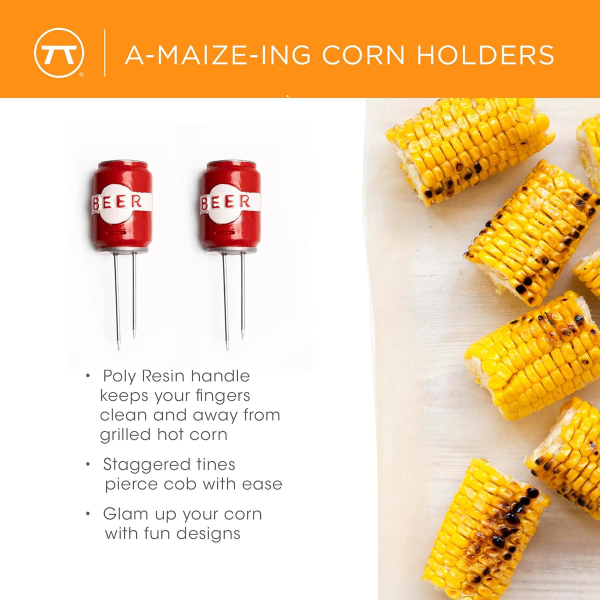 Outset Beer Can Corn Holders – 8 Piece Set