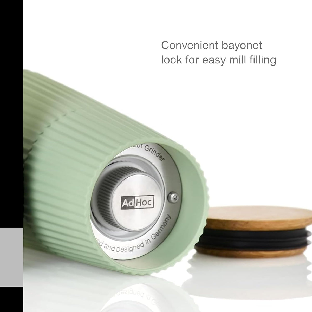 AdHoc Scape Salt and Pepper Mill Set – Dark & Light Green – 4.8" / 12 cm