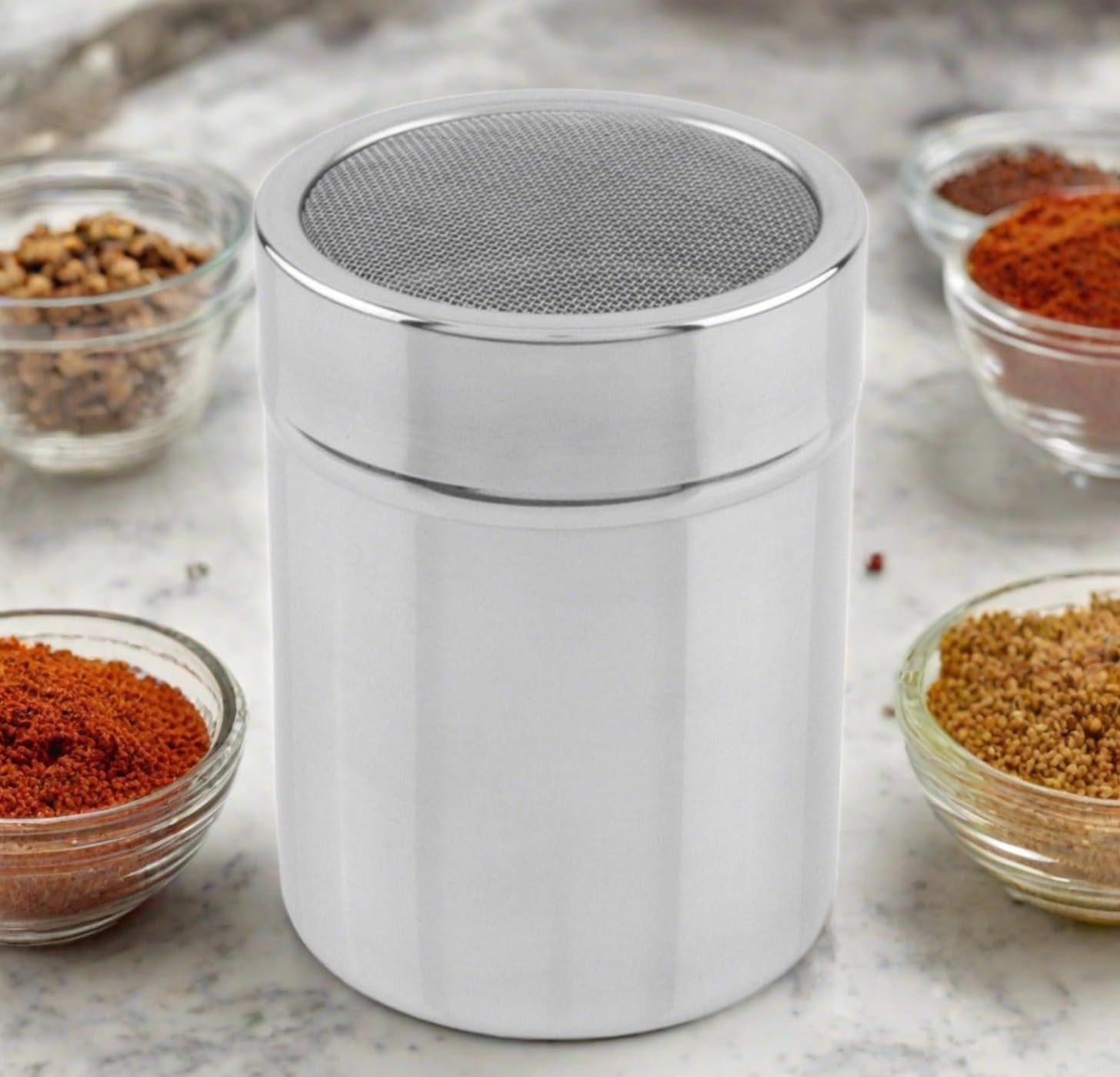 Cuisinox Mesh Top Shaker Dispenser with Lid – 9 x 7cm by Kitchen Niche