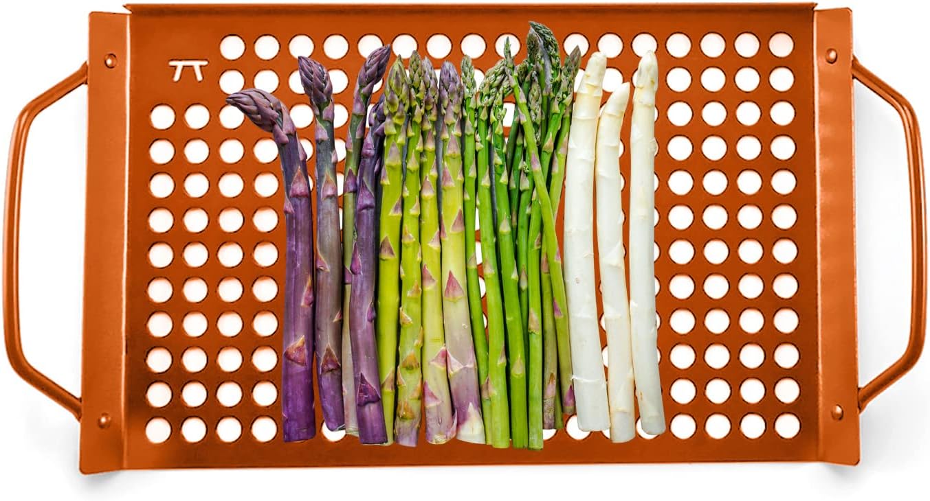 Outset Copper Non-Stick Grill Grid with Handles – 7" × 11"