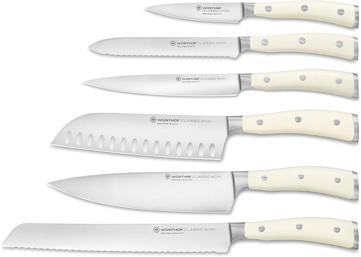 Wüsthof Classic Ikon Crème Knife Block Set Crème Block – 7-pcs. by Kitchen Niche