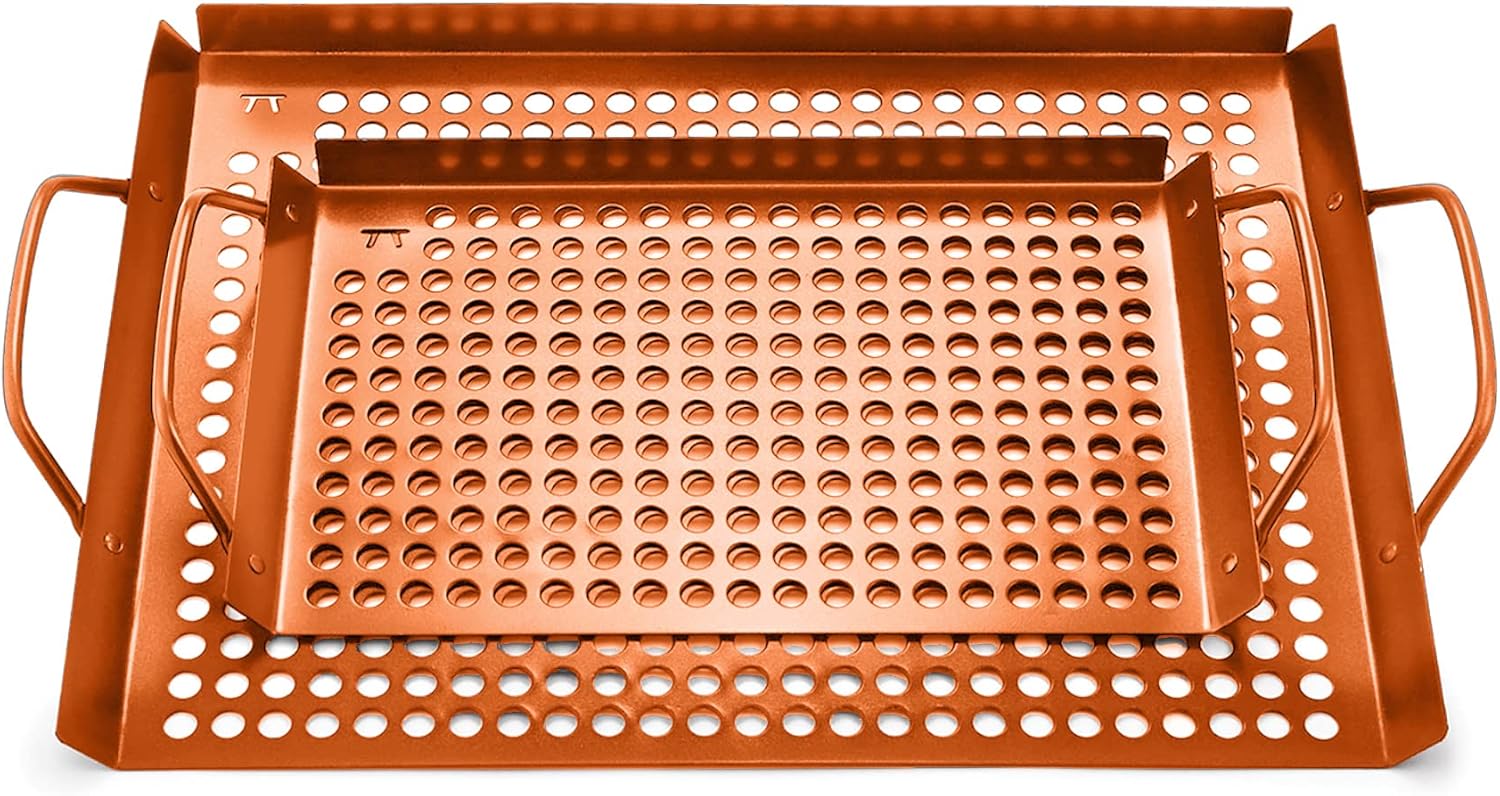 Outset Copper Non-Stick Grill Grid Set – 2 Piece by Kitchen Niche