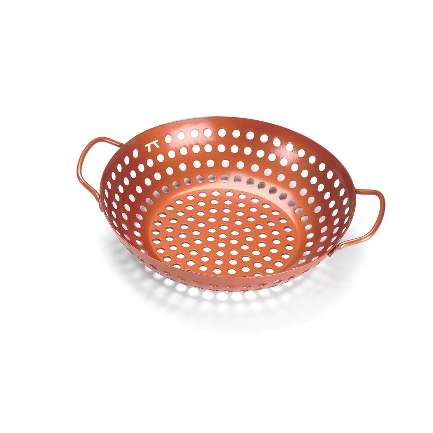 Outset Round Copper Non-Stick Grill Wok with Handles