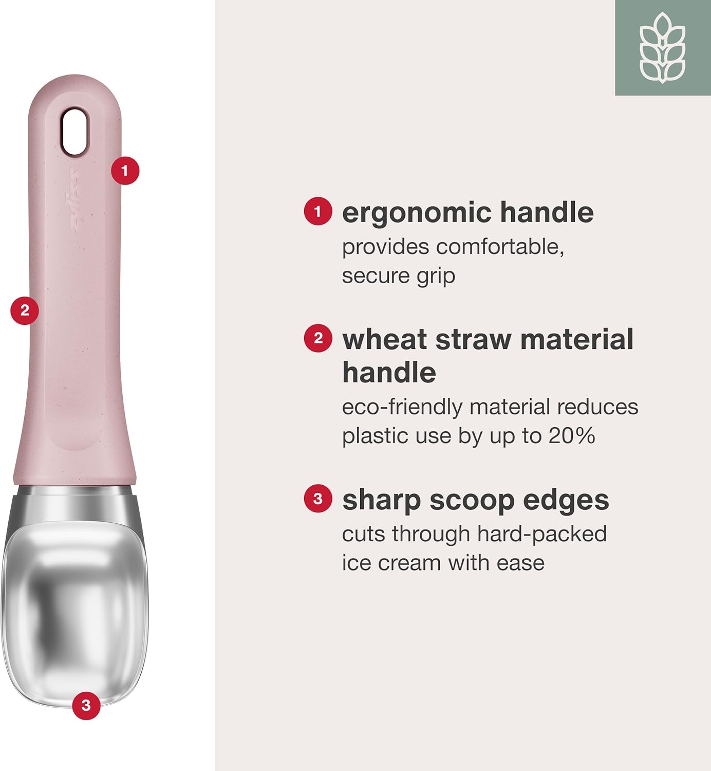 Zyliss Ice Cream Scoop – Pink