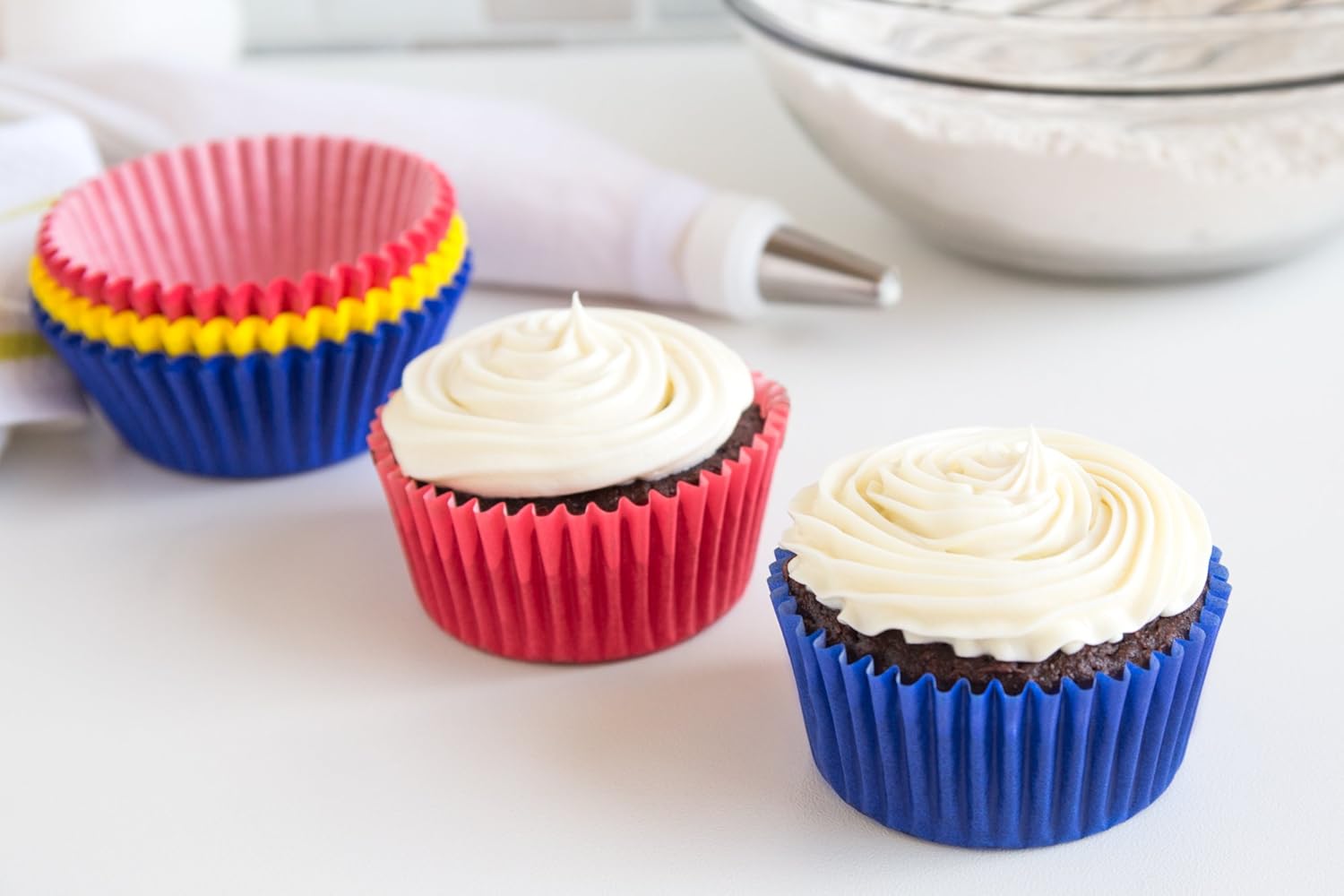 Fox Run Red-Blue-Yellow Baking Cups Set of 75