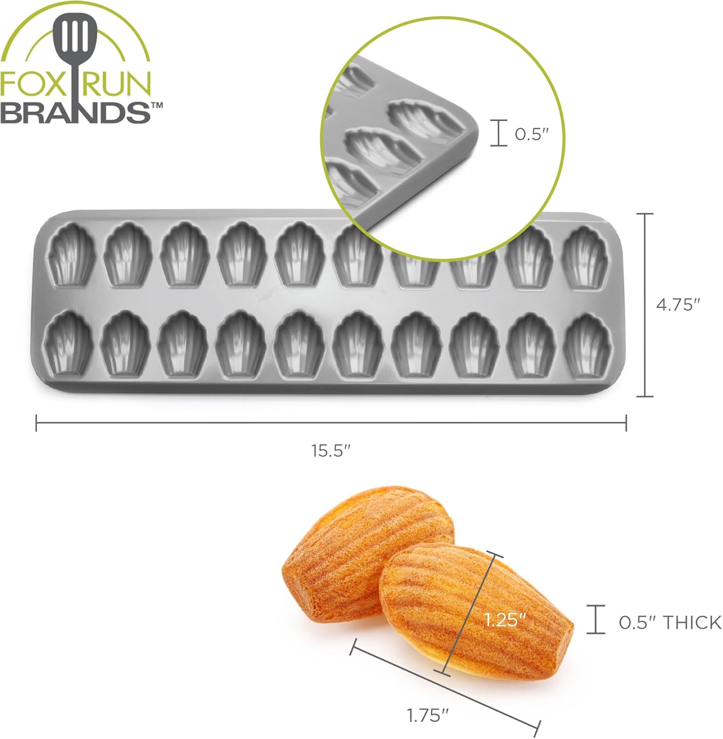 Fox Run 20-Mold Madeleine Pan