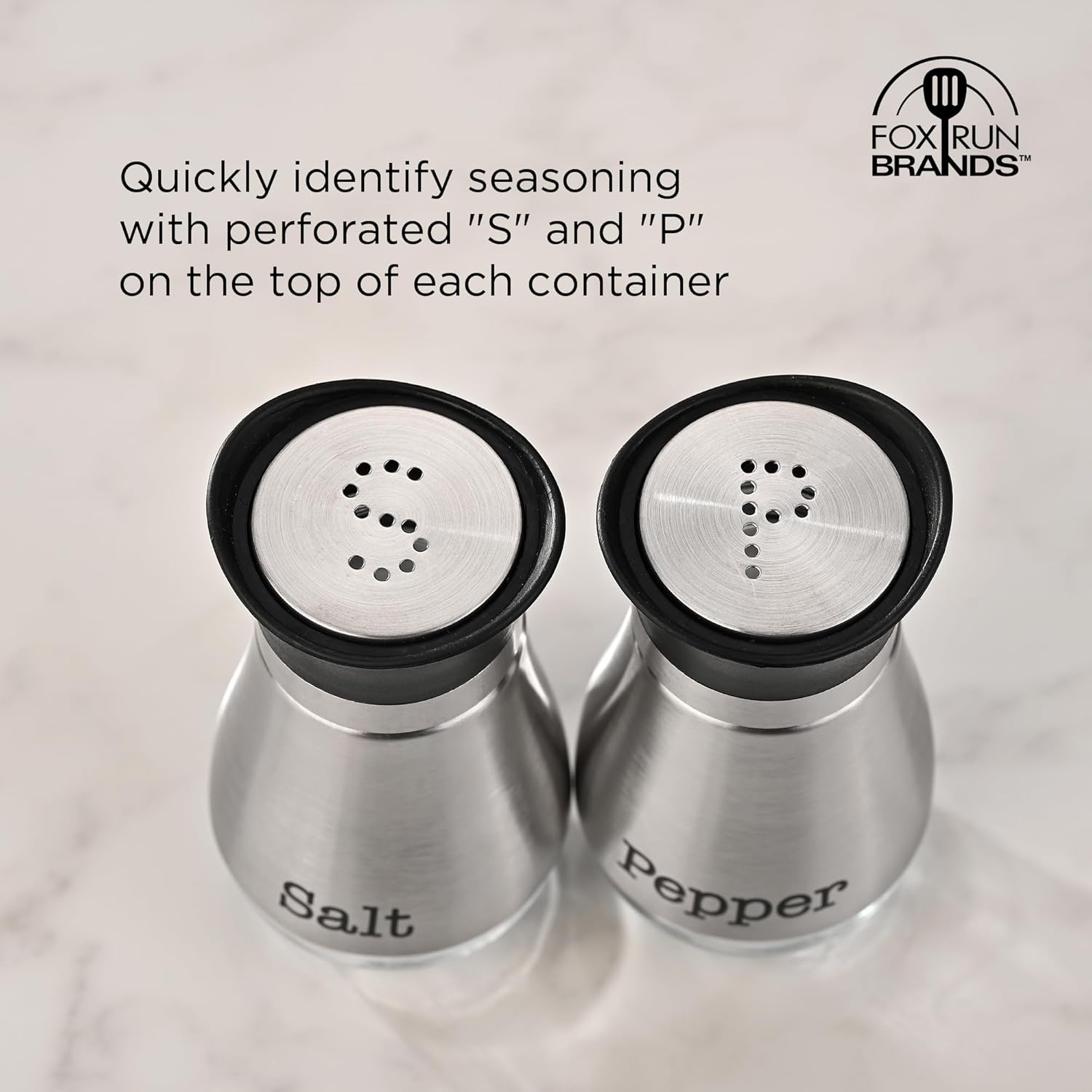 Fox Run Salt & Pepper Stainless Steel Shaker Set