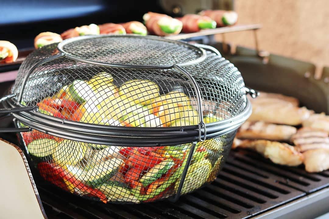 Outset Chef’s Jumbo Grill Basket & Skillet – Removable Handles