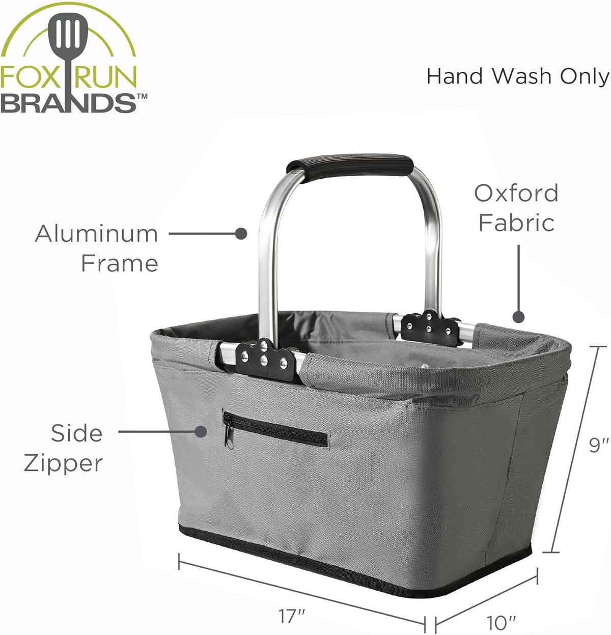 Fox Run Collapsible Canvas Market Basket