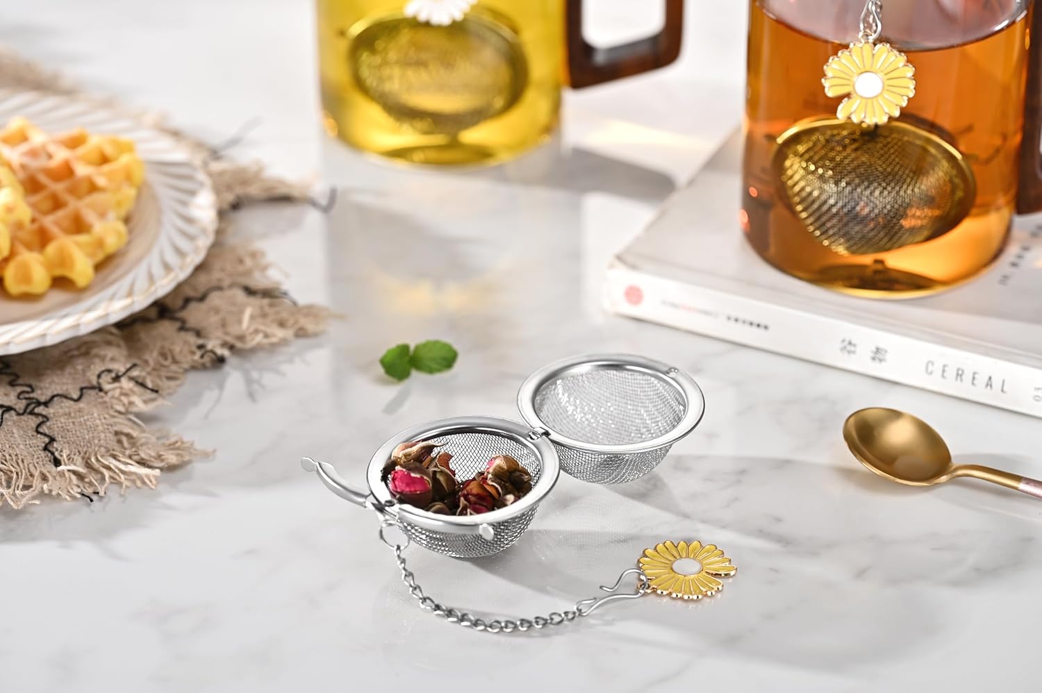 Fox Run Yellow Daisy Mesh Tea Infuser