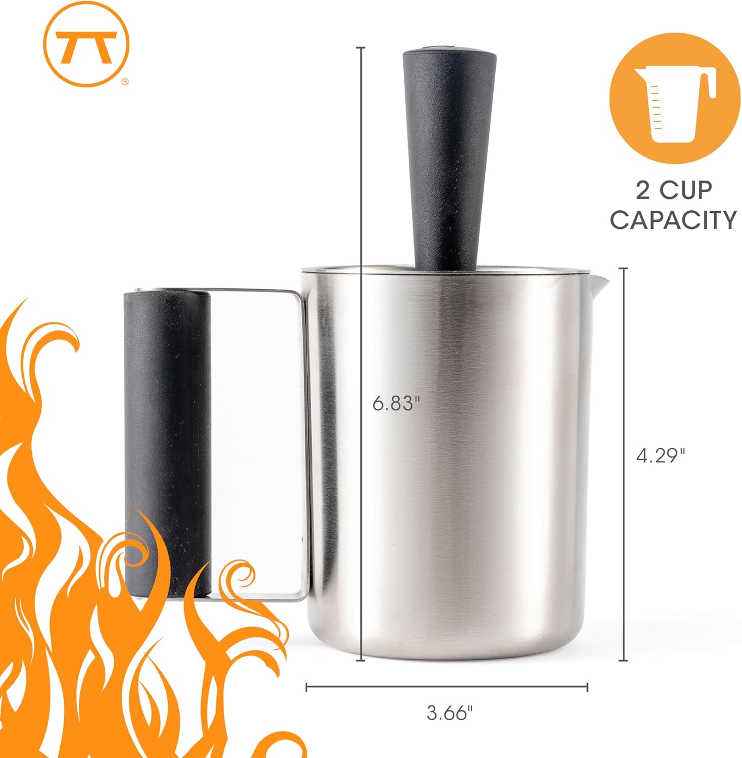 Outset Stainless Steel Grill Basting Cup & Sauce Brush