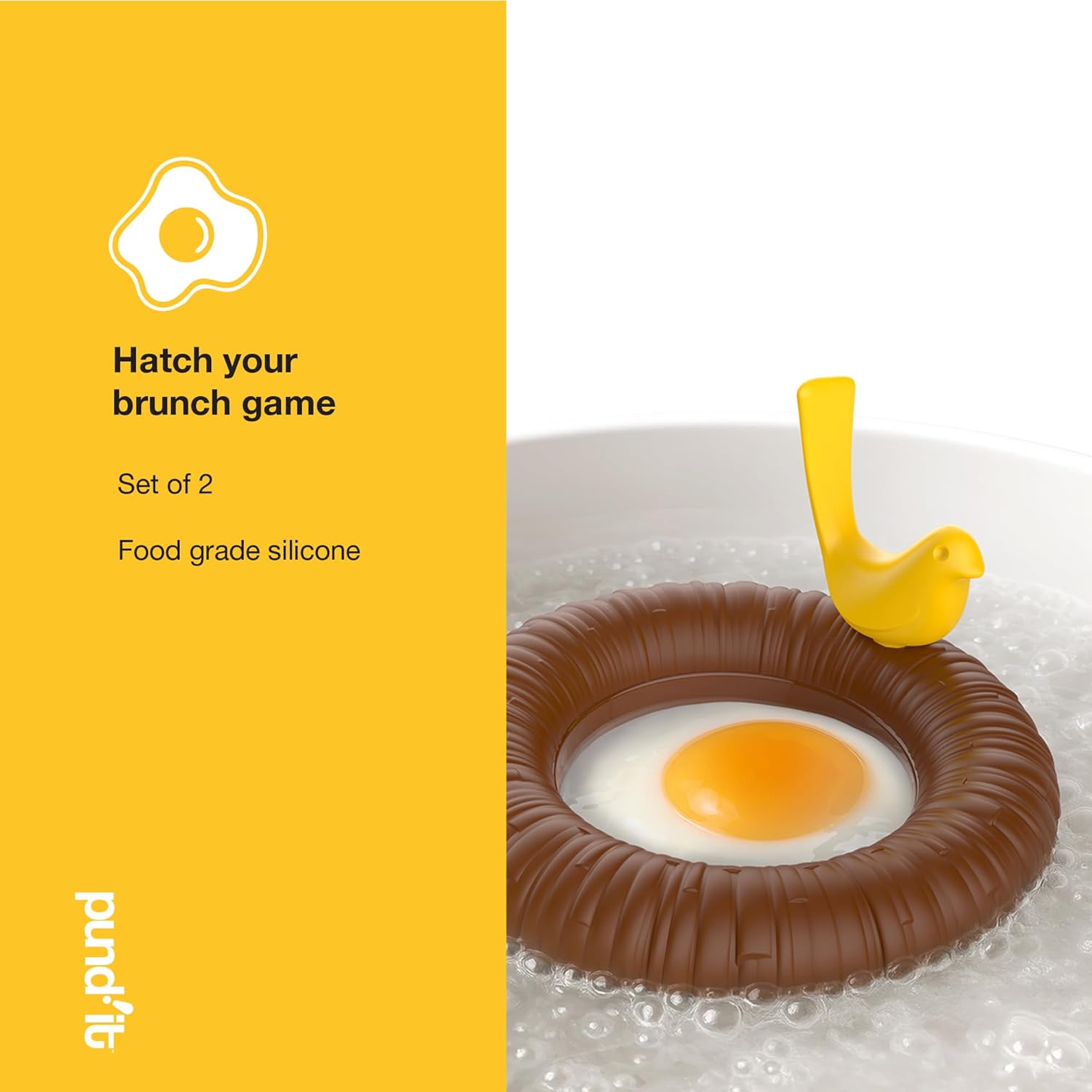 Pundit Perched Eggs Silicone Egg Poachers, Set of 2