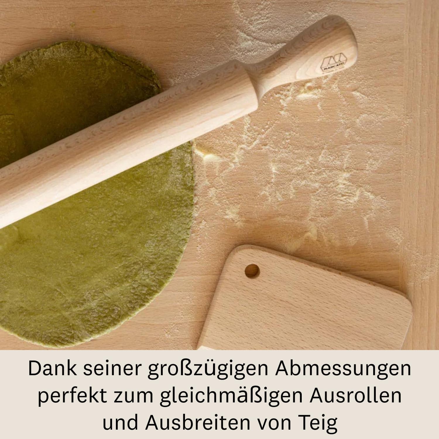 Marcato Premium Classic Wooden Rolling Pin – 70 cm / 27.56"