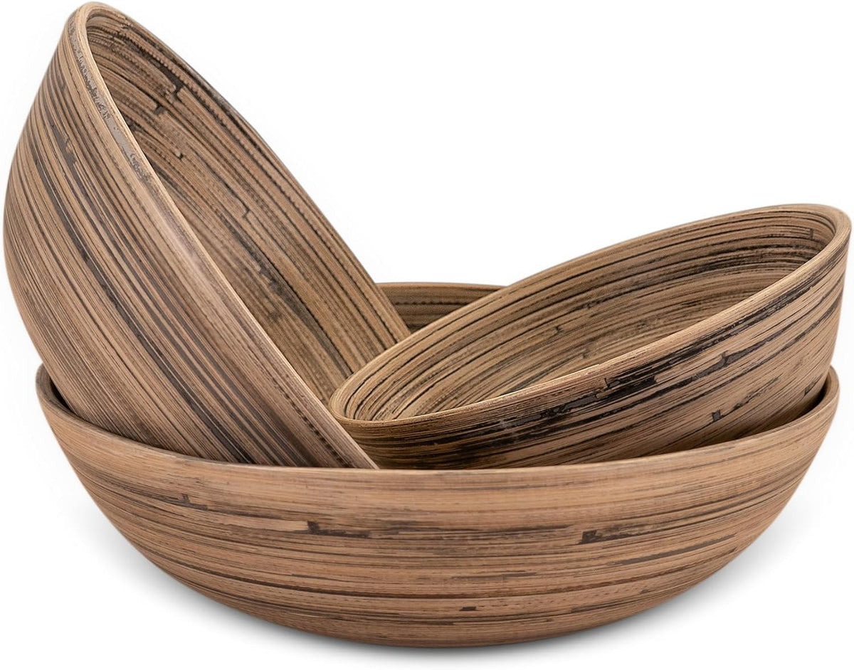 Joyce Chen Lexa Bamboo Bowl Set – Black – 8, 10 & 12 Inch – Set of 3