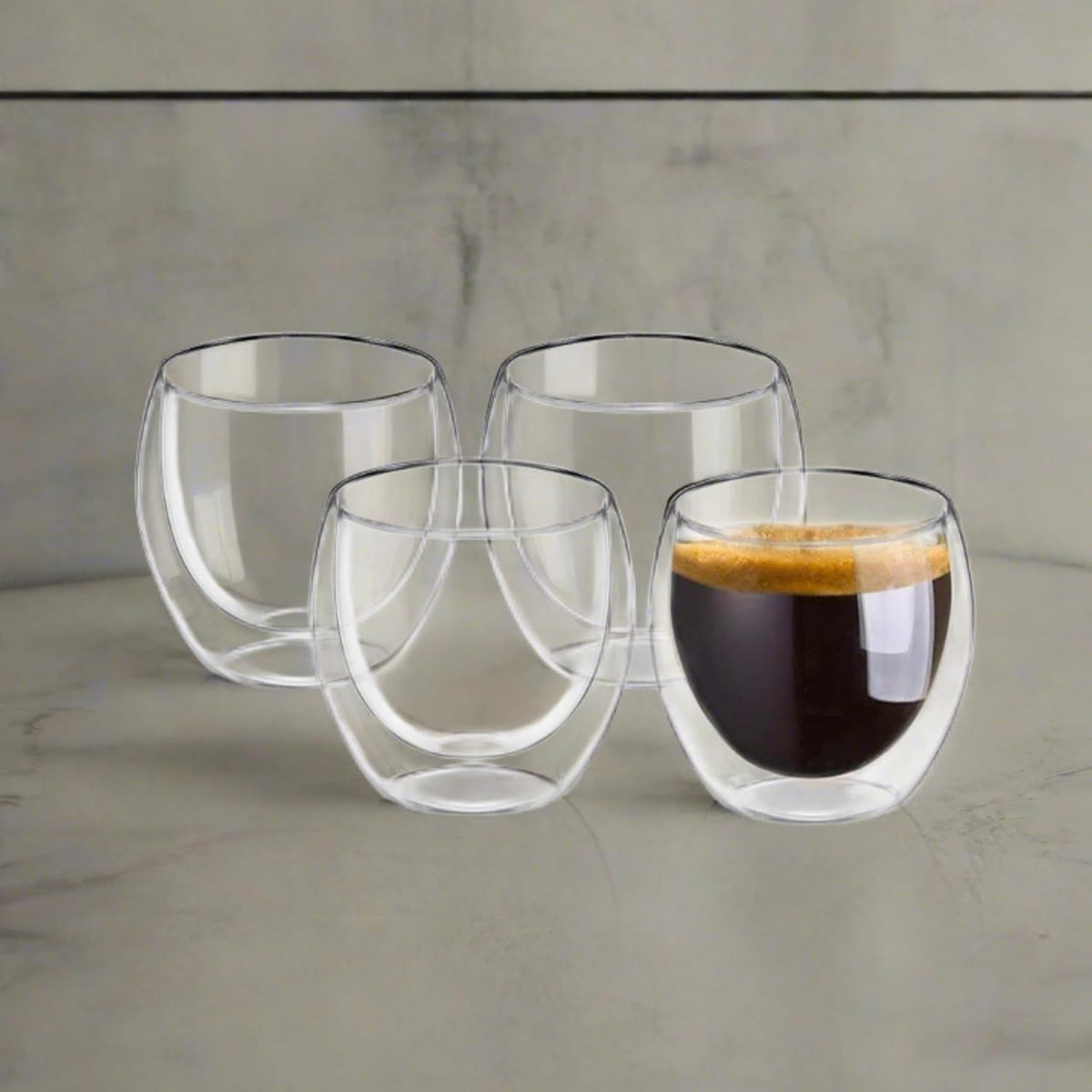 Cuisinox Double-Walled Glass Espresso Cup Set – 104ml, Set of 4 by Kitchen Niche