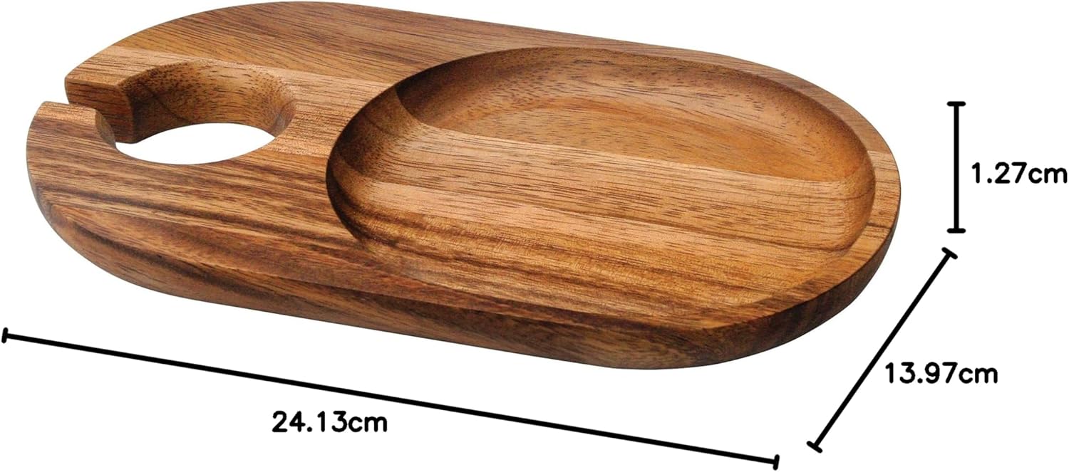 Ironwood Petaluma Acacia Wood Cheese and Cocktail Plates Set of 4