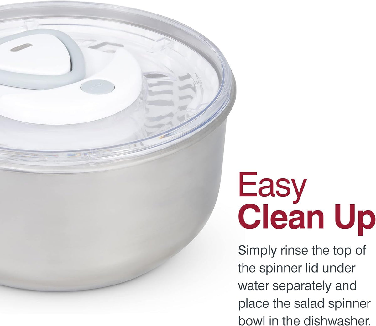 Zyliss Easy Spin 2 Salad Spinner – Stainless Steel Bowl by Kitchen Niche